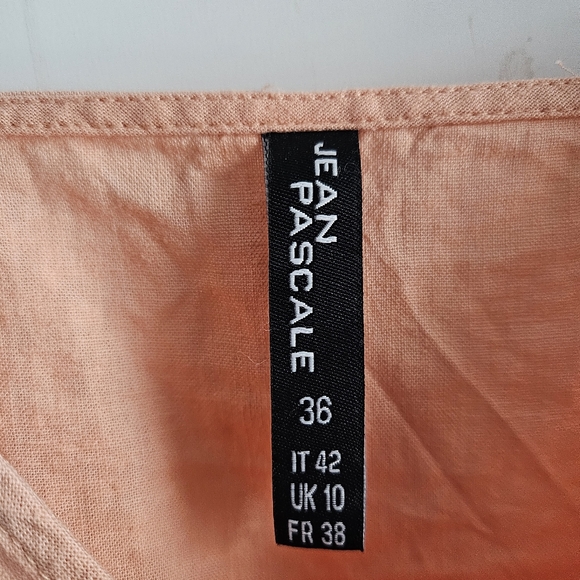 Jean Pascale Women Tank Top Summer Linen Thick Straps Size 8 US/ 10 UK Coral - Picture 3 of 6